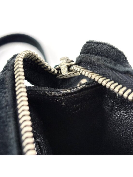 Chanel CC Logo Chain Backpack Quilted Velour Black main image 10